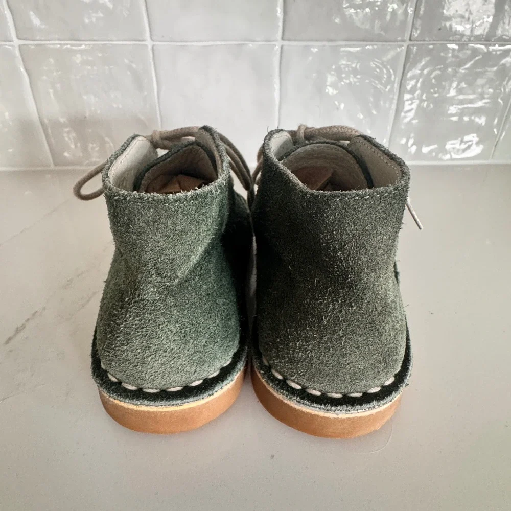 OTS Desert Boot Toddler Kid Size 25 Green Suede Lace Up Crepe Sole Spain Chukka